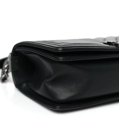 Chanel Calfskin Chevron Quilted Medium Boy Flap Black 9 of 11