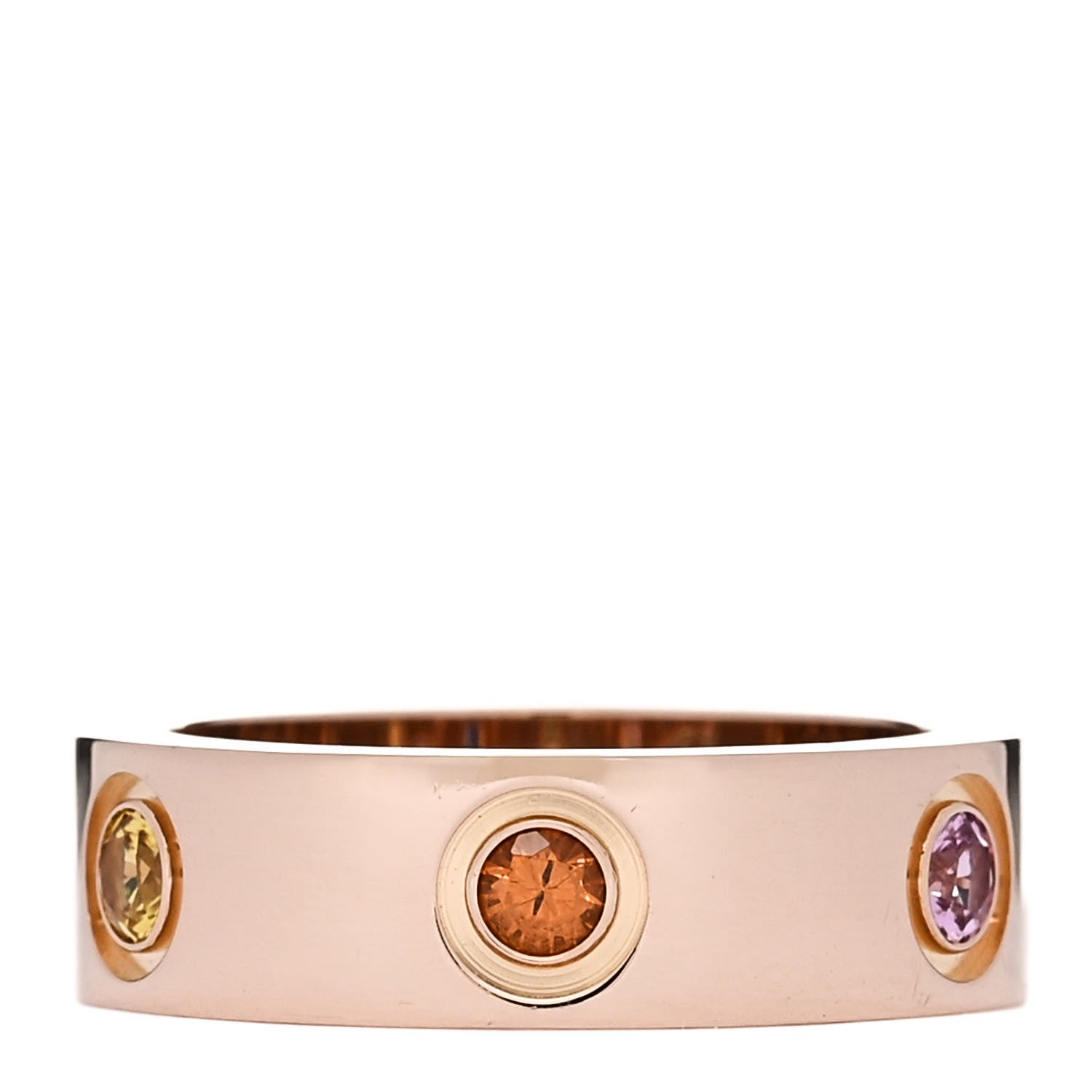 Cartier 18K Pink Gold Sapphire Garnet Amethyst 5.5mm LOVE Ring 49 5 1 of 5