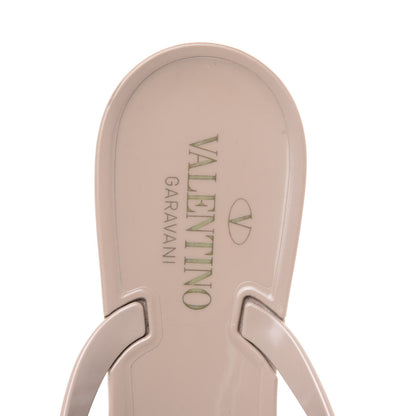 Valentino Garavani PVC Jelly Rockstud Bow Thong Sandals 41 Poudre 6 of 8