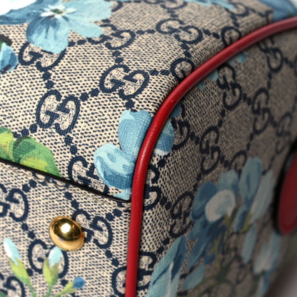 Gucci GG Supreme Monogram Blooms Small Boston Beige Blue Navy Hibiscus Red 12 of 12