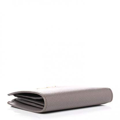 Prada Saffiano Metal Compact Wallet Marmo 3 of 7
