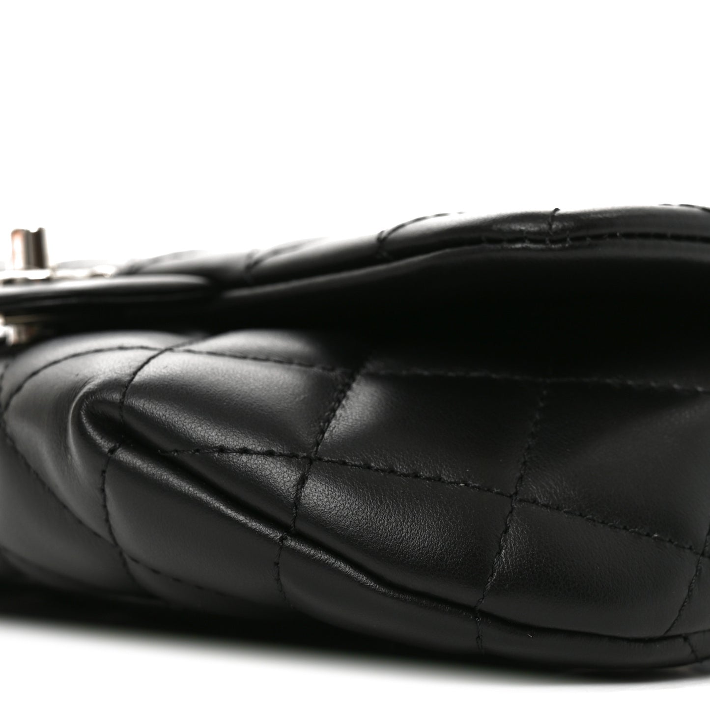 Calfskin Quilted CC Uniform Flap Belt Bag Black