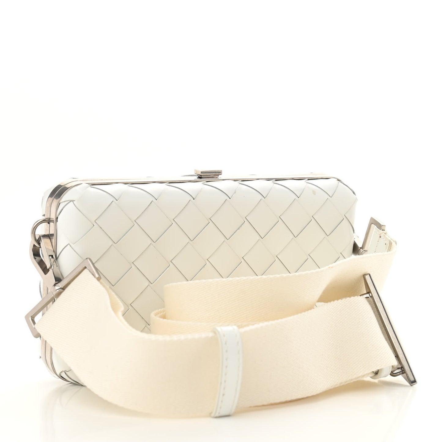 Spazzolato Intrecciato Mens Crossbody Messenger Bag Bianco