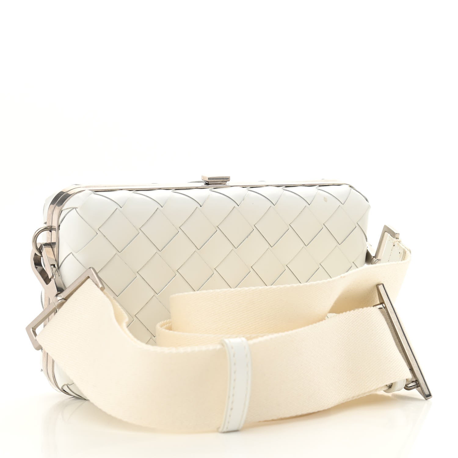 Bottega Veneta Spazzolato Intrecciato Mens Crossbody Messenger Bag Bianco 3 of 10