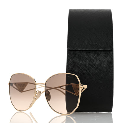 Prada Metal Symbole Triangle Logo Sunglasses SPR57Y Anthracite Gray Cammeo Beige 8 of 8