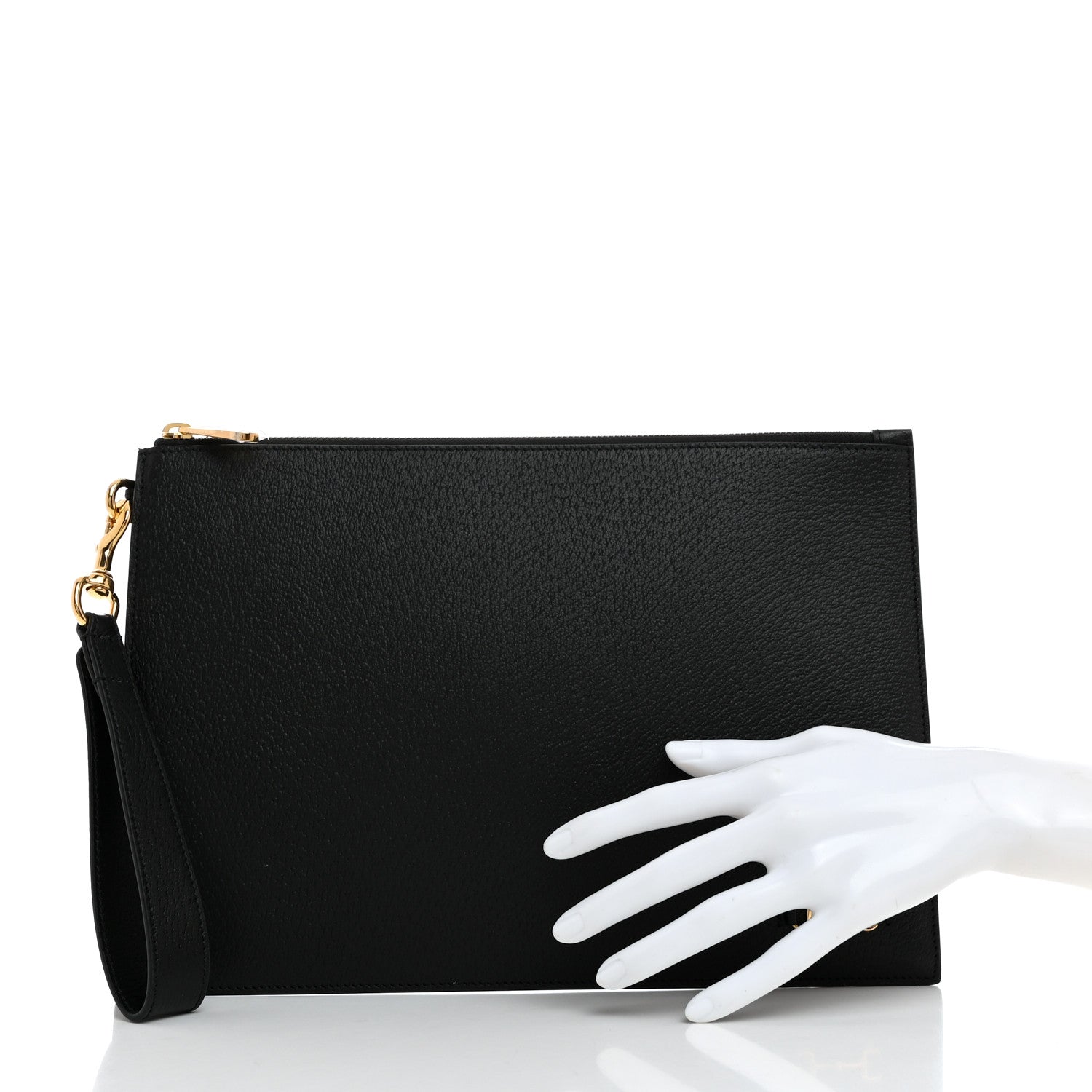 Gucci Calfskin Horsebit 1955 Wristlet Pouch Black 2 of 7