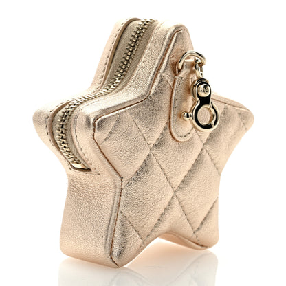 Chanel Metallic Lambskin Walk Of Fame Star Clip On Coin Purse Gold 3 of 7