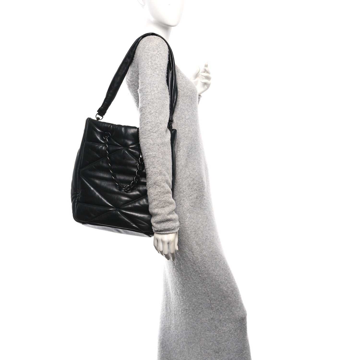 MCM Nappa Cloud Quilted Travia Medium Tote Black 2 of 11
