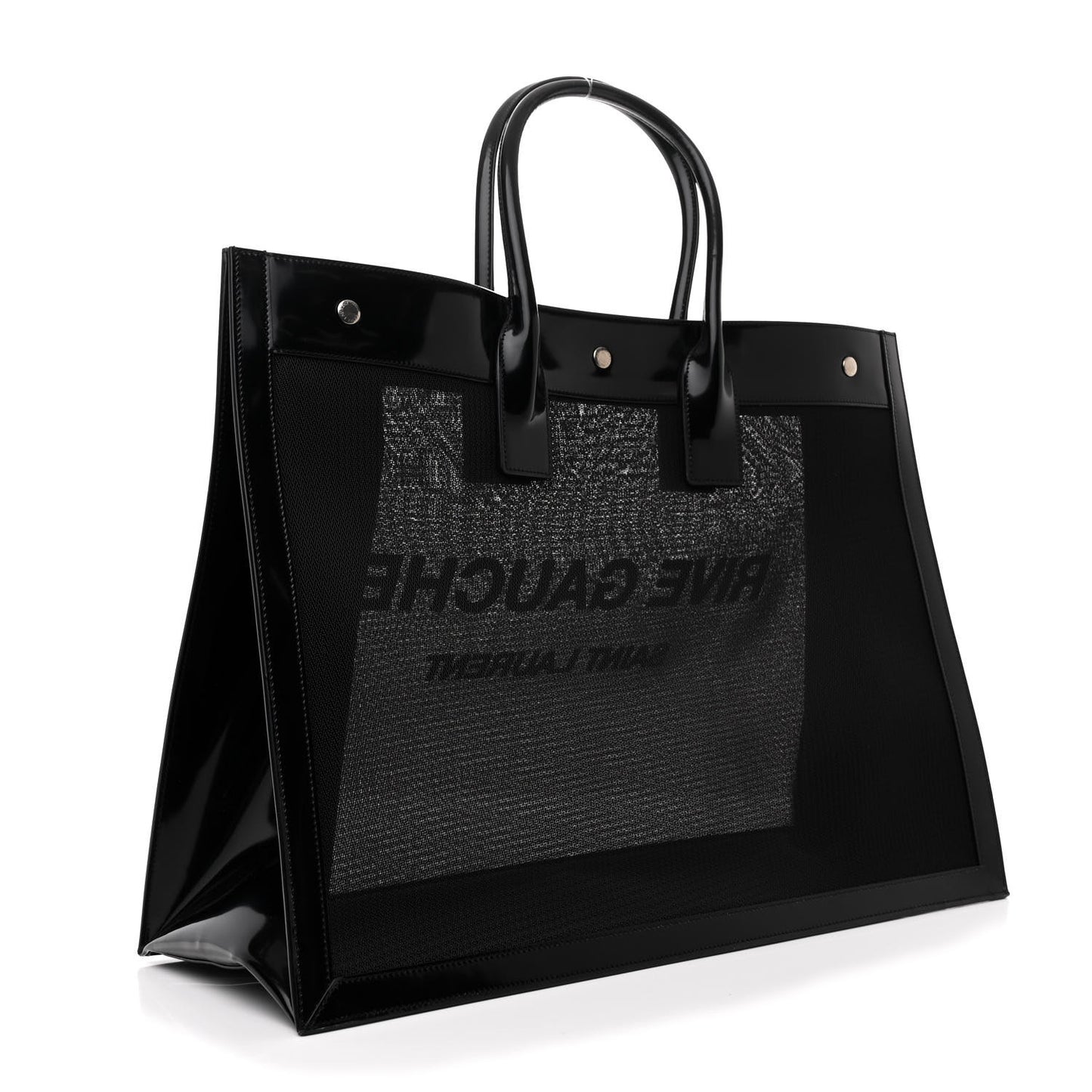 Mesh Patent Rive Gauche Tote Black