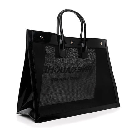 Saint Laurent Mesh Patent Rive Gauche Tote Black 3 of 12
