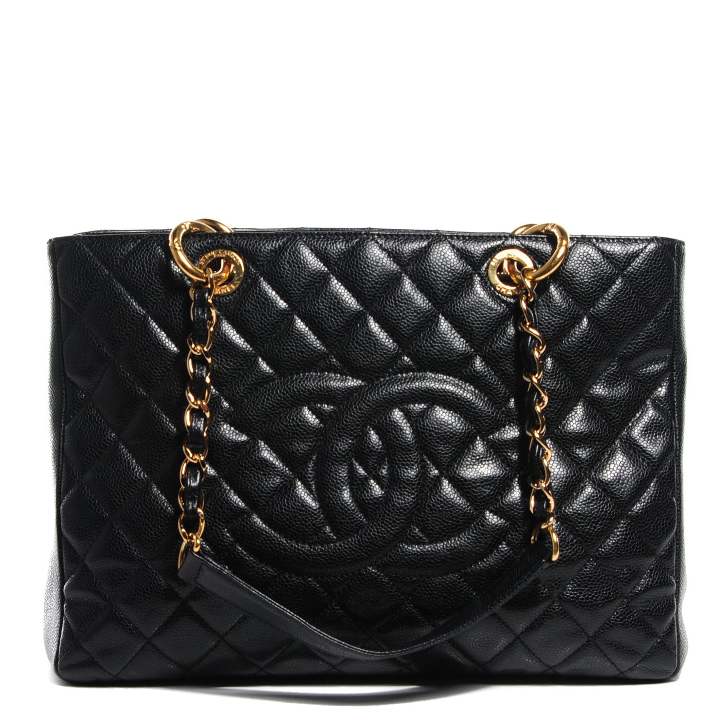 Caviar Quilted Grand Shopping Tote GST Black