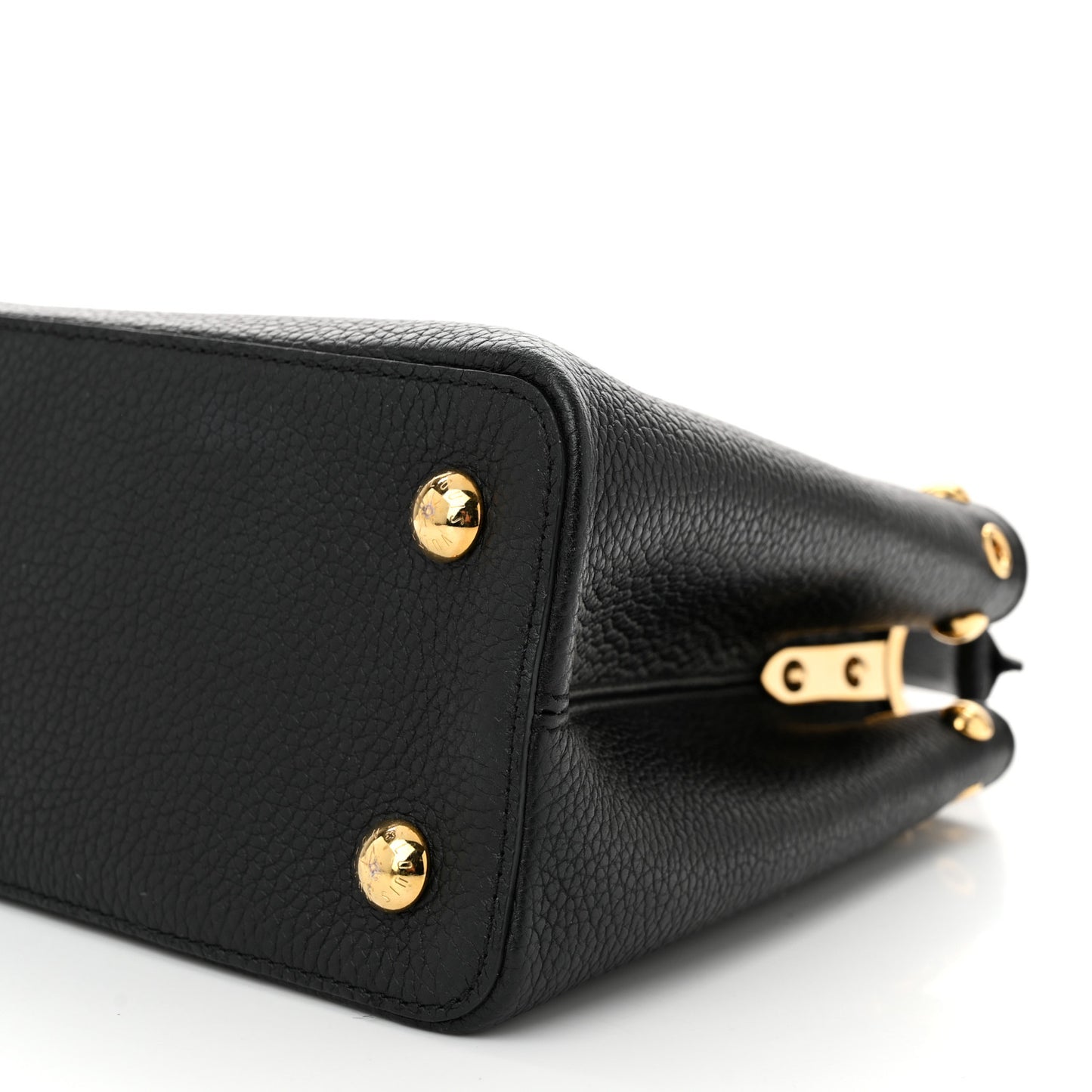 Taurillon Studded Capucines PM Black