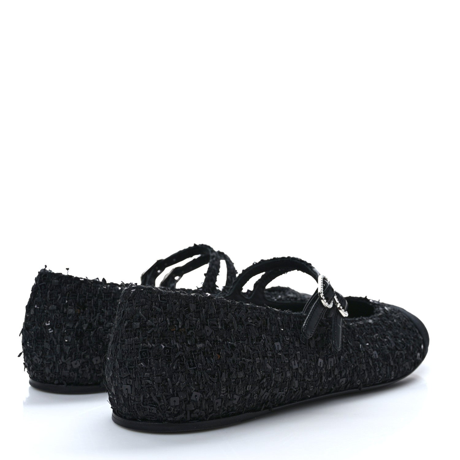 Chanel Tweed Patent Mary Jane Flats 41.5 Black 4 of 9