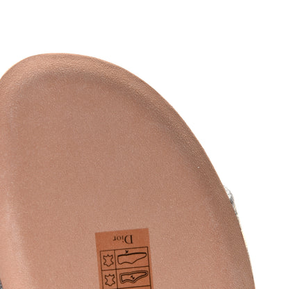 Christian Dior Canvas Check'N'Dior Pop Embroidered Dway Flat Slide Sandals 41 Grey Stone 9 of 11