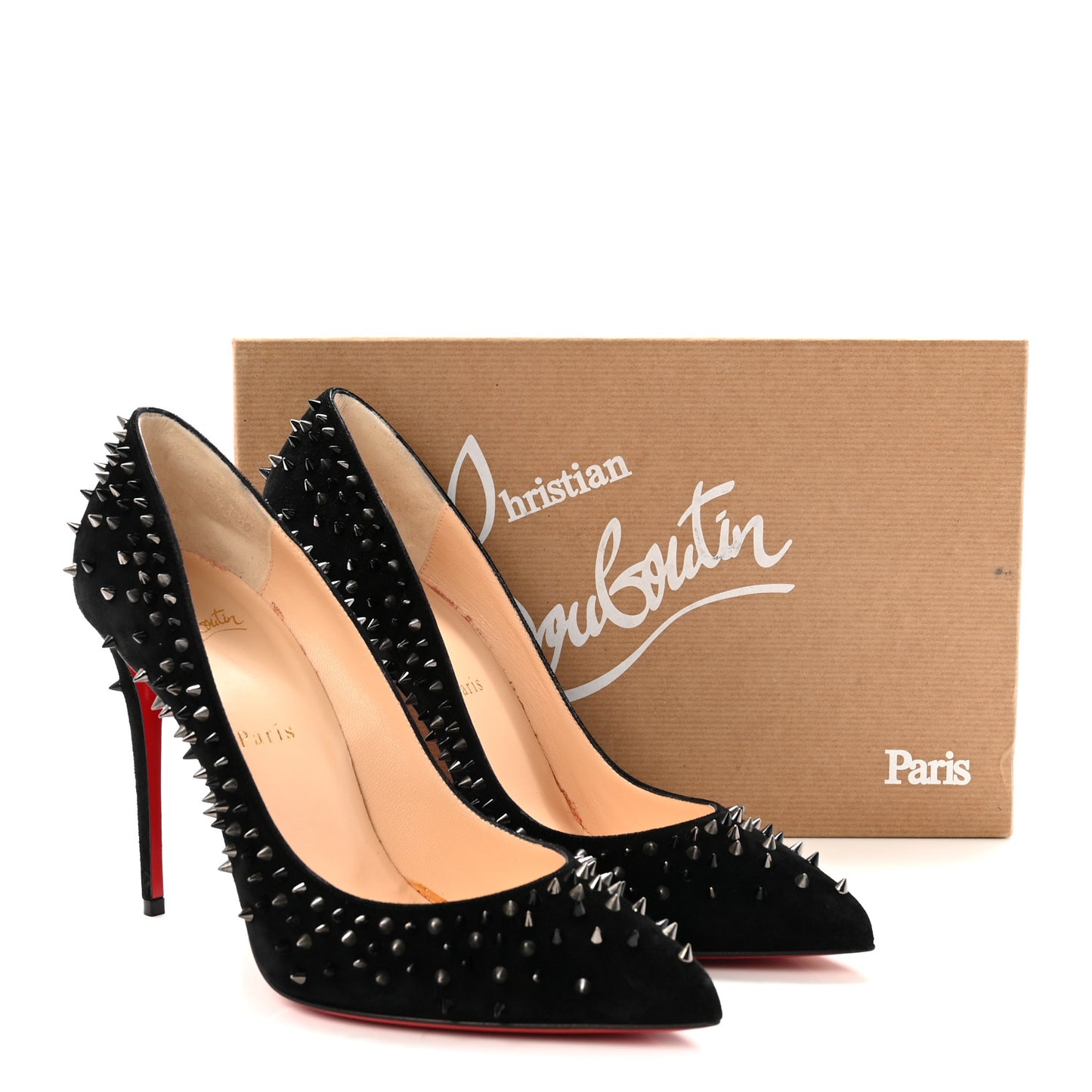 Veau Velours Studded Escarpic 100 Pumps 39.5 Black