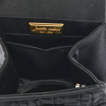 Judith Leiber Swarovski Crystal Satin Evening Bag Black 4 of 7