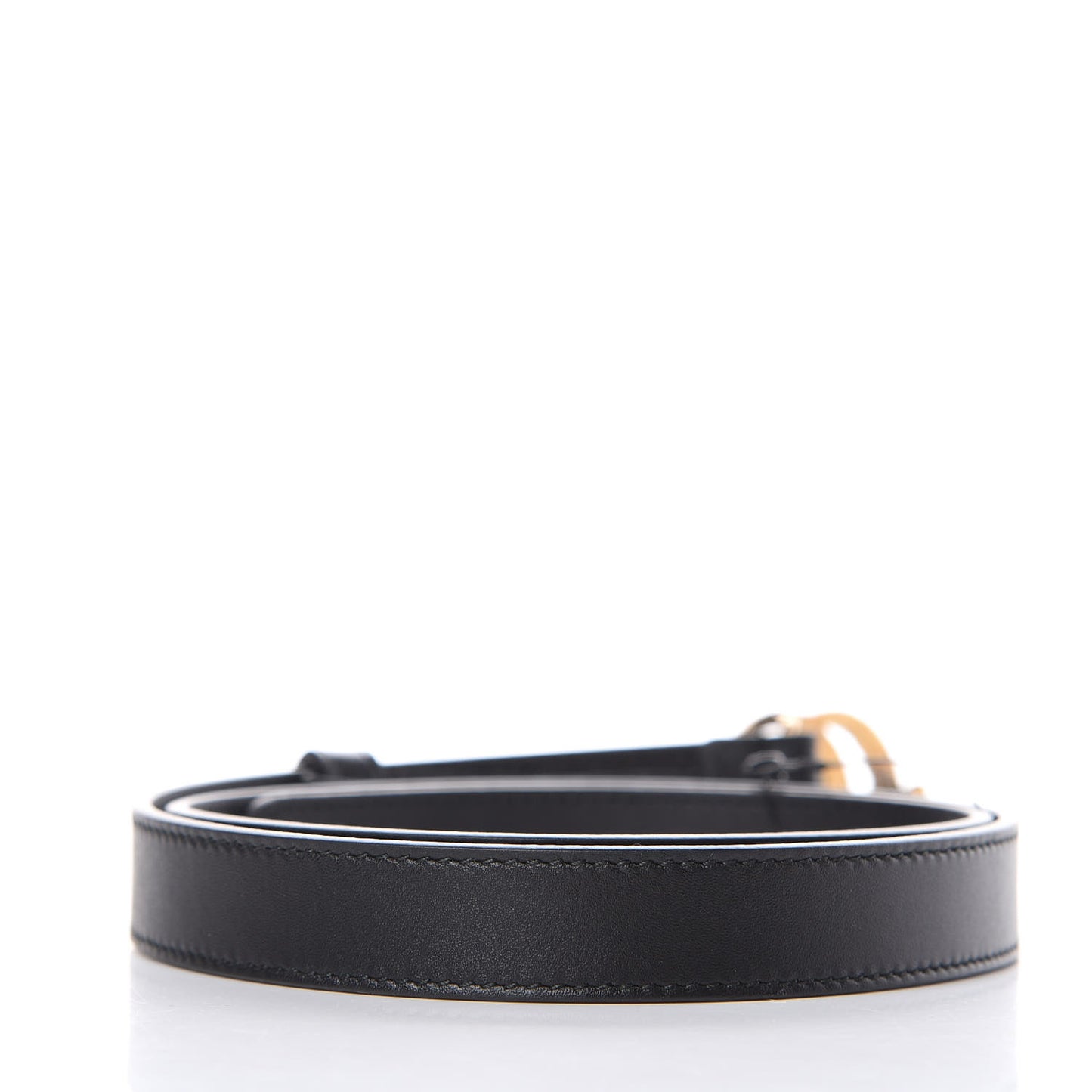 Calfskin Pearl Double G 20mm Belt 75 30 Black Cream