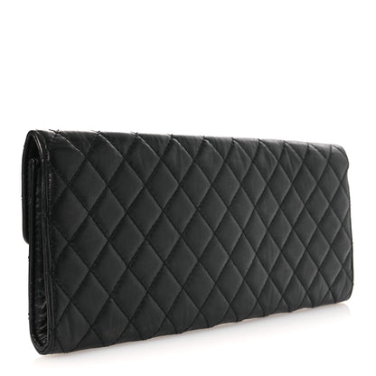 Chanel Metallic Aged Calfskin Quilted Paris Hamburg Clutch Black 3 of 9