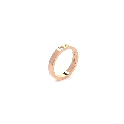 Cartier 18K Pink Gold Diamond 3mm C De Cartier Wedding Band Ring 49 4.75 4 of 6