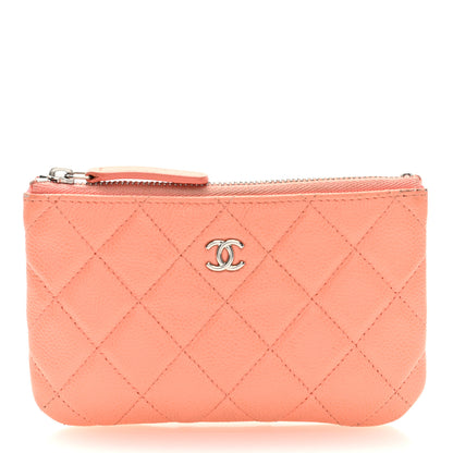 Chanel Caviar Quilted Small Cosmetic Case Coral 1 of 7