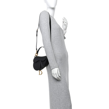 Christian Dior Grained Calfskin Mini Saddle Bag With Strap Black 2 of 11
