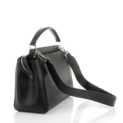 Fendi Vitello Baltico Dolce DotCom Satchel Black Blue Royal 3 of 9