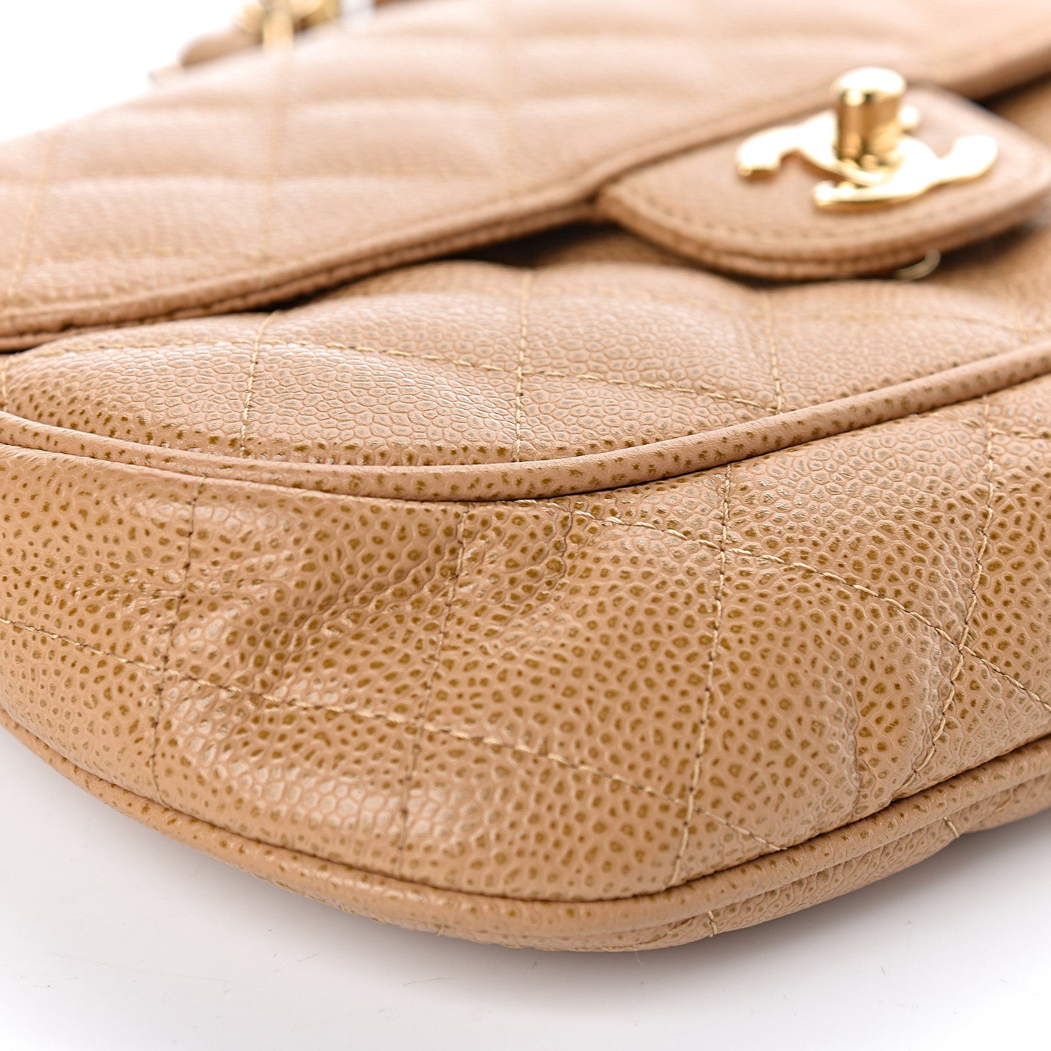 Chanel Caviar Quilted Flap Shoulder Bag Beige 9 of 11