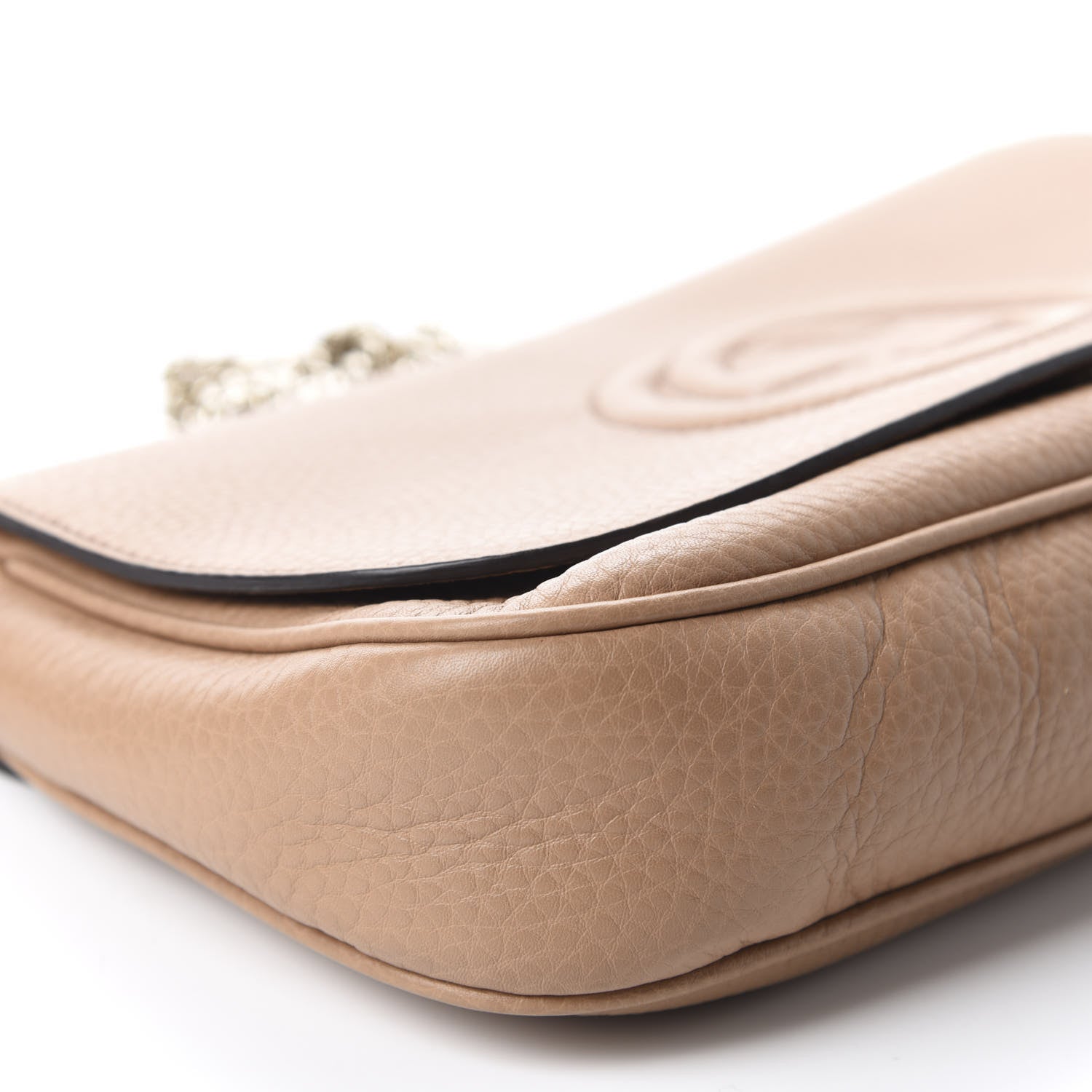 Gucci Pebbled Calfskin Medium Soho Flap Crossbody Camelia 6 of 10