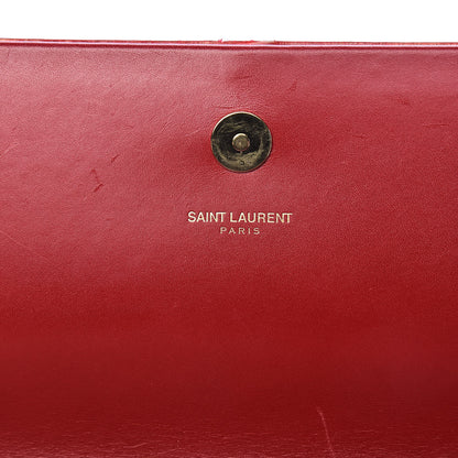Saint Laurent Calfskin Classic Monogram Tassel Clutch Red 6 of 15