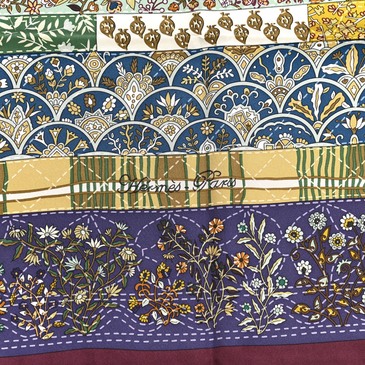 Silk Pique Fleuri de Provence Scarf 90