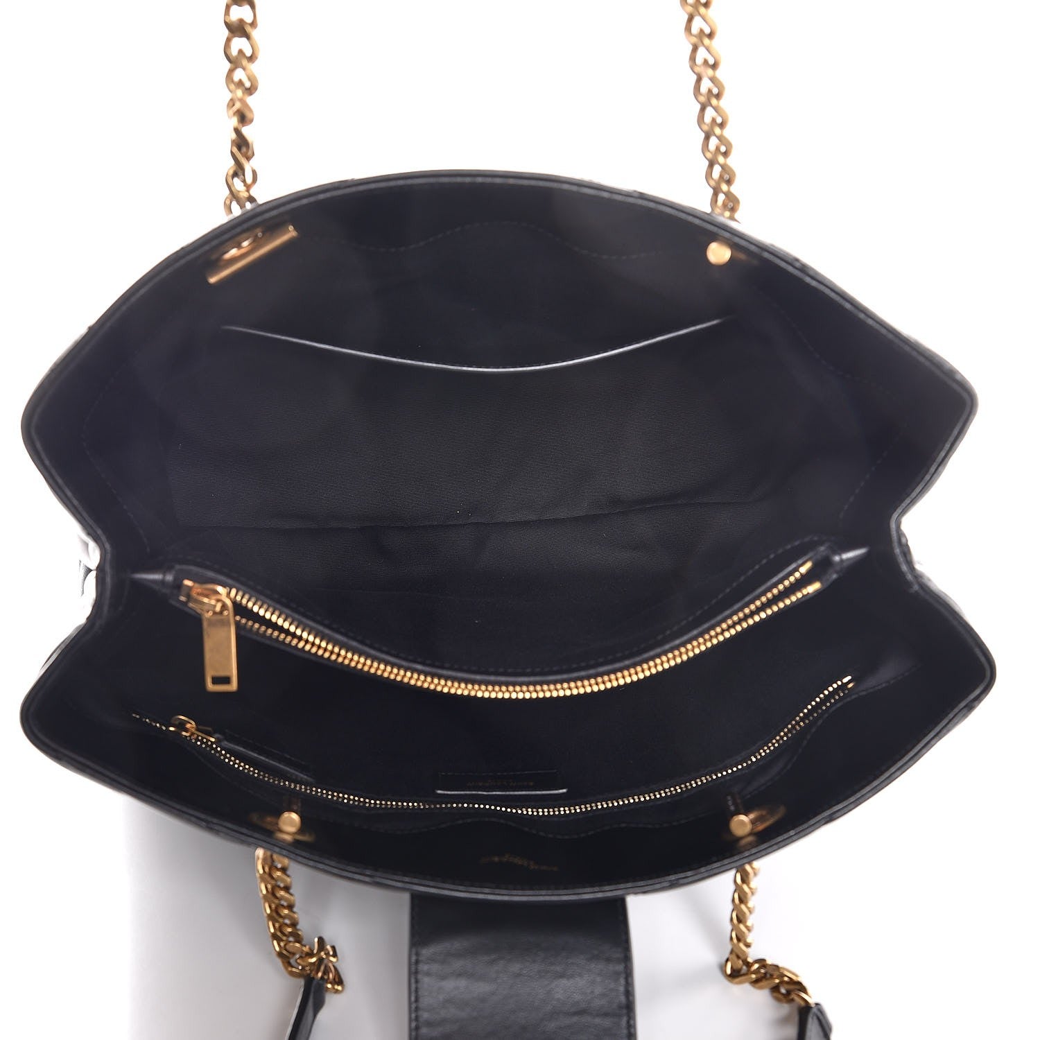 Saint Laurent Calfskin Y Quilted Monogram Large Loulou Shopper Black 5 of 7