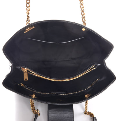 Saint Laurent Calfskin Y Quilted Monogram Large Loulou Shopper Black 5 of 7