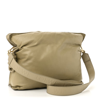 Loewe Shiny Nappa Lambskin Puffer Flamenco Knot Clutch Clay Green 3 of 9