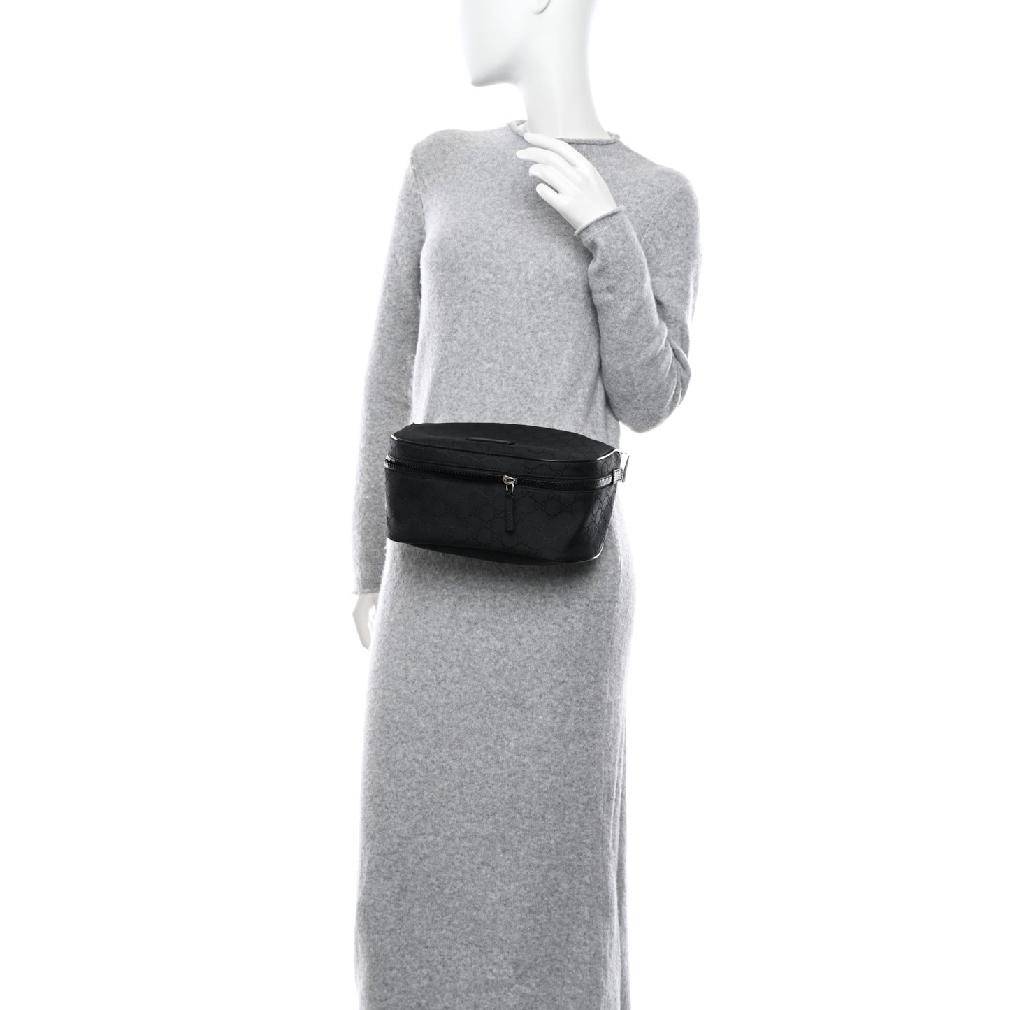 Nylon Monogram Fanny Pack Belt Bag Black
