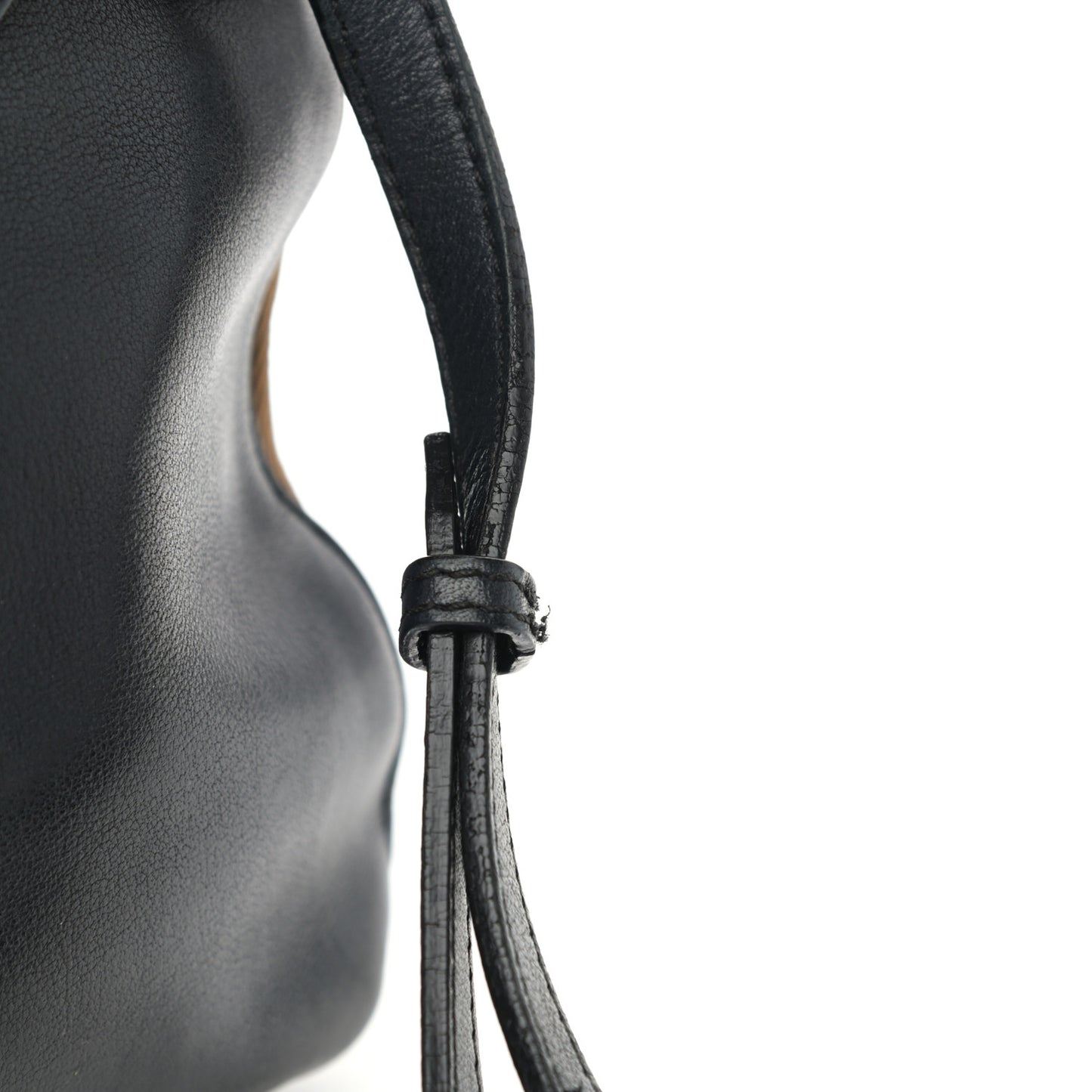 Calfskin House Check Small Banner Tote Black