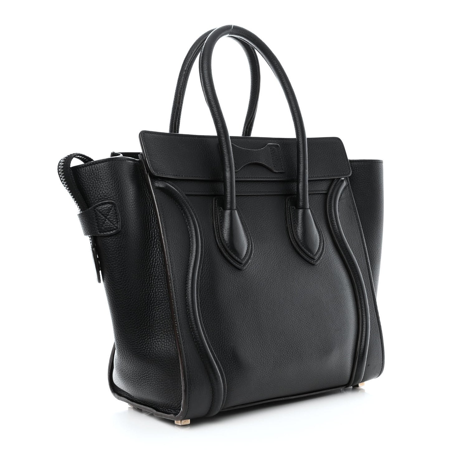 Drummed Calfskin Micro Luggage Black