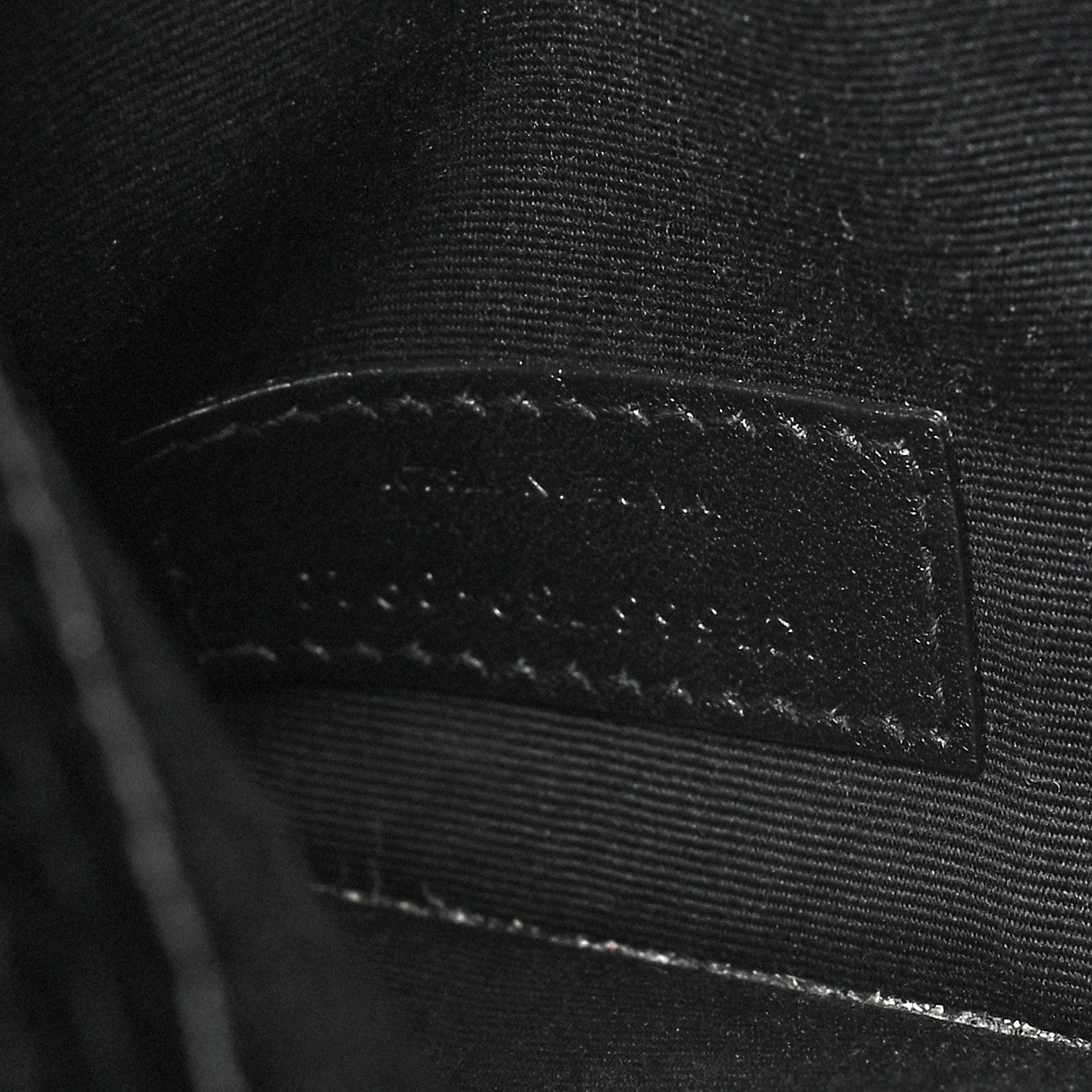 Saint Laurent Calfskin Crocodile Embossed Uptown Monogram Pouch Black 7 of 10