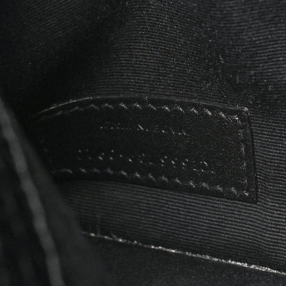 Saint Laurent Calfskin Crocodile Embossed Uptown Monogram Pouch Black 7 of 10