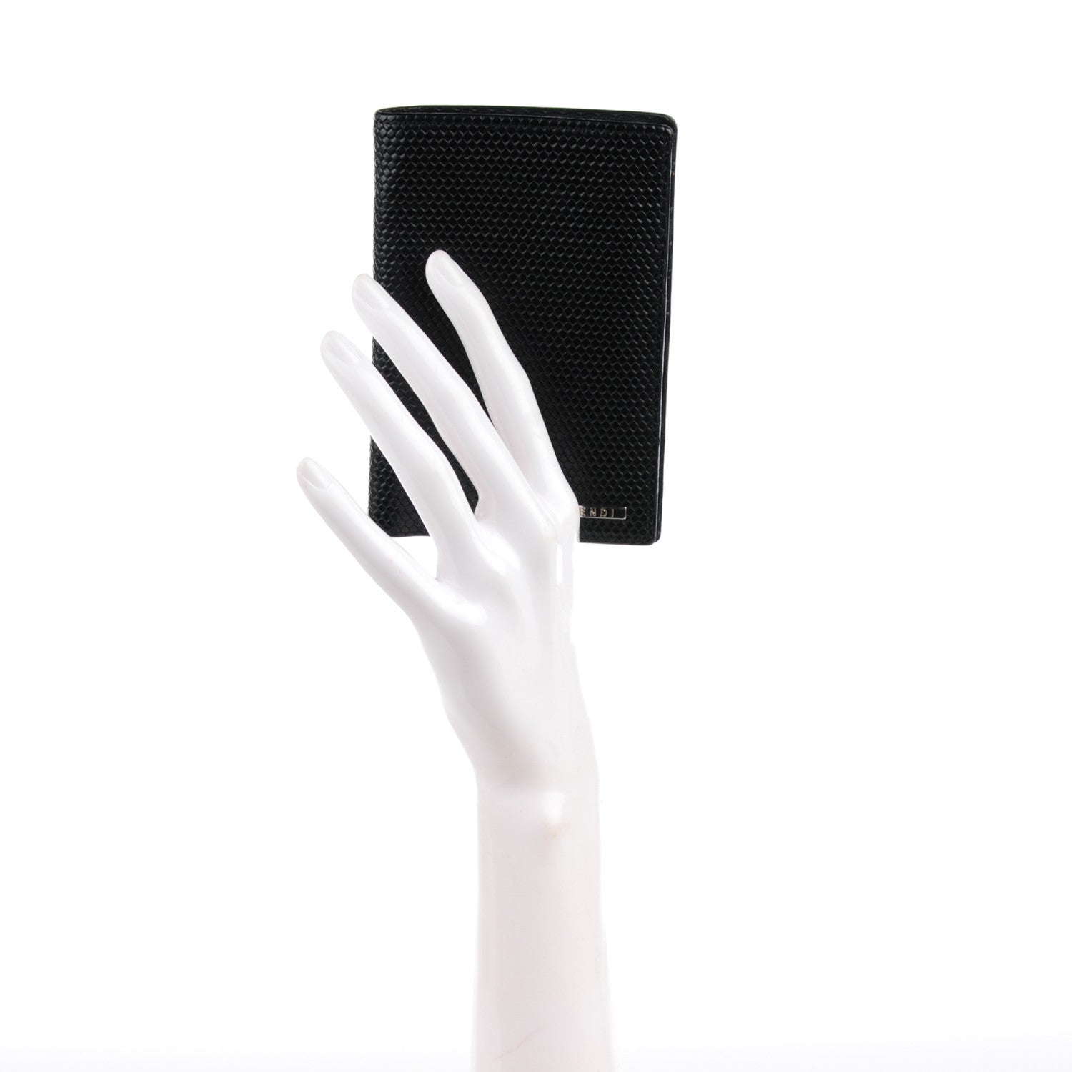 Fendi Lambskin Woven Bi-Fold Wallet Black 2 of 8