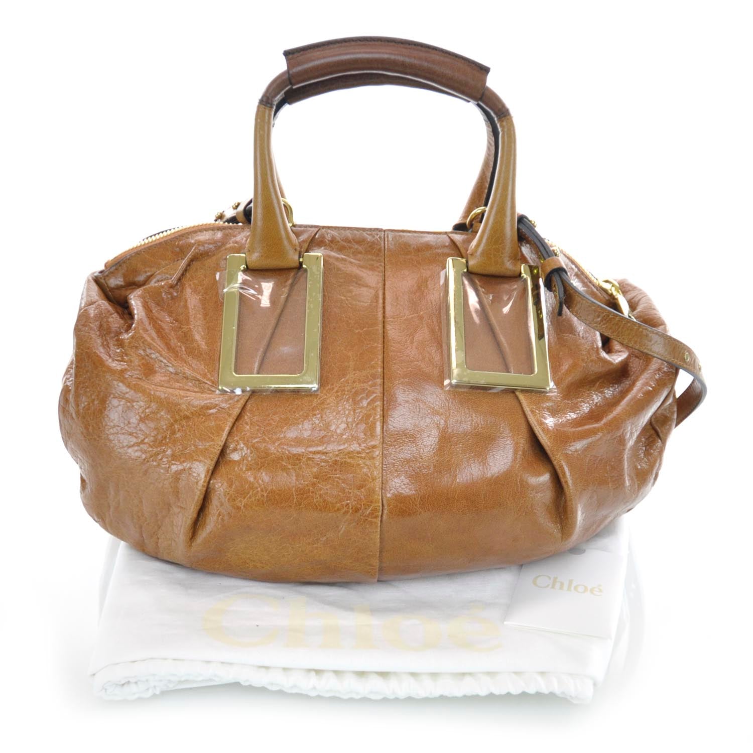 Chloe Leather Ethel Satchel Brown 3 of 11
