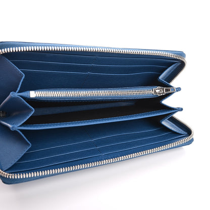 Balenciaga Striped Calfskin Essential Continental Zip Around Wallet Blue 5 of 9