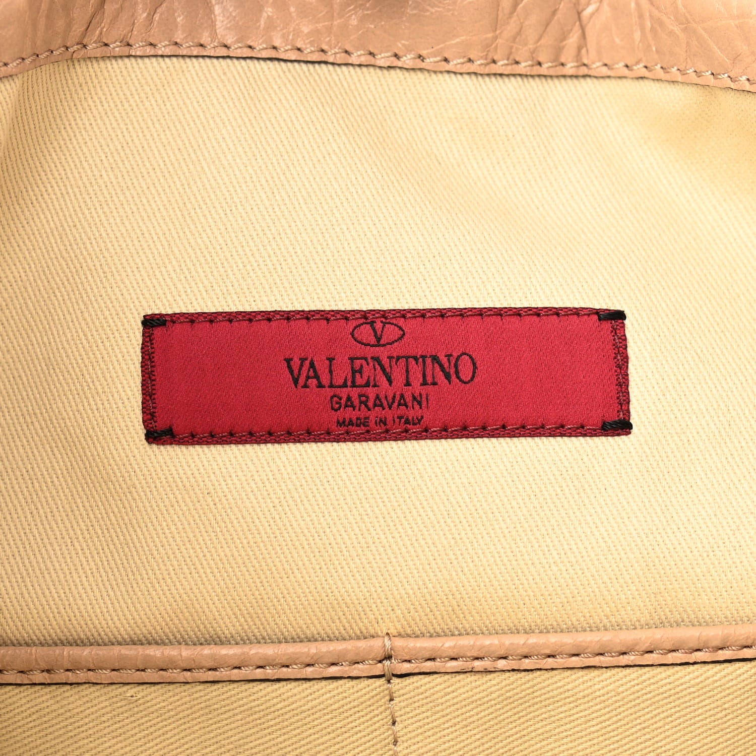 Valentino Garavani Craquele Nappa Rockstud Tote Bag Camel Rose 6 of 9