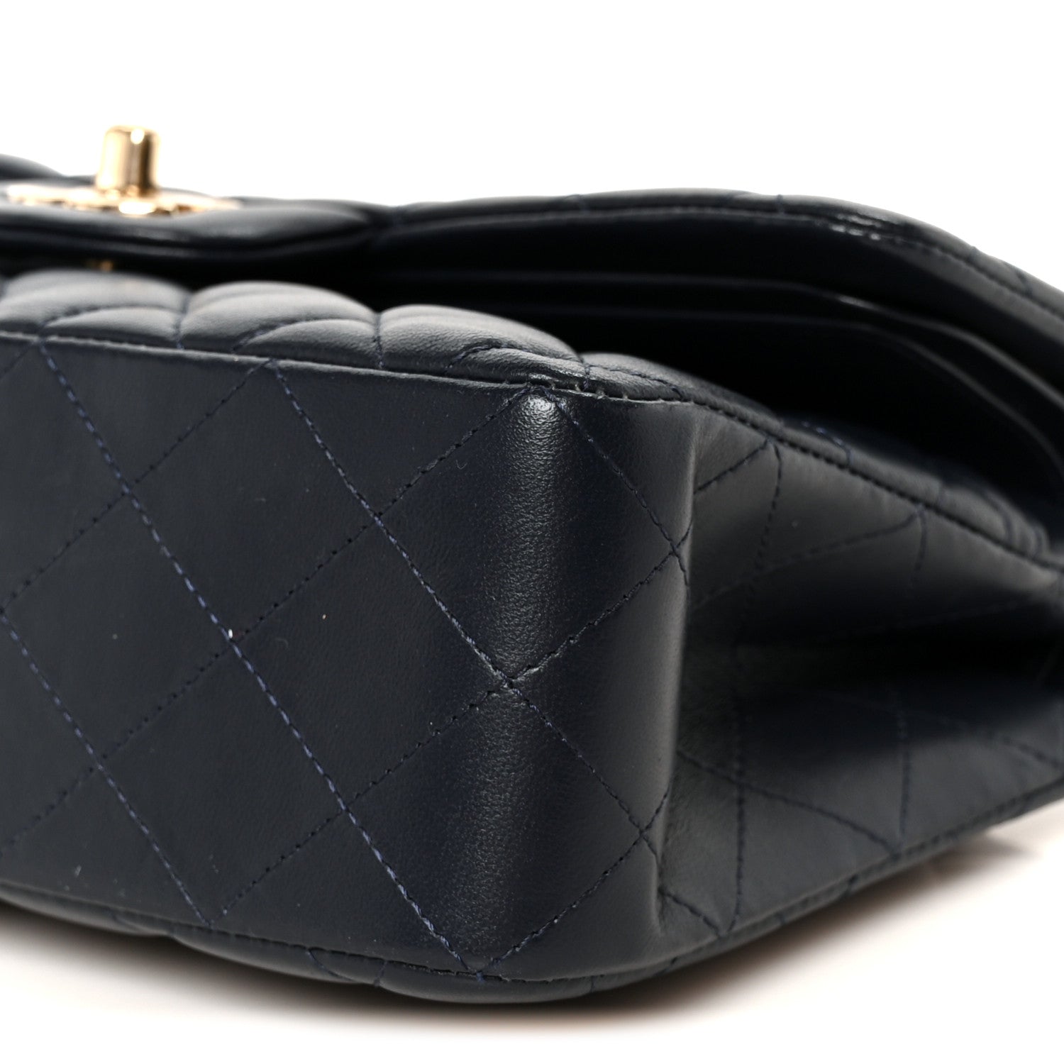 Chanel Lambskin Quilted Small Double Flap Navy 11 of 12