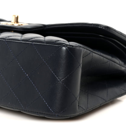 Chanel Lambskin Quilted Small Double Flap Navy 11 of 12