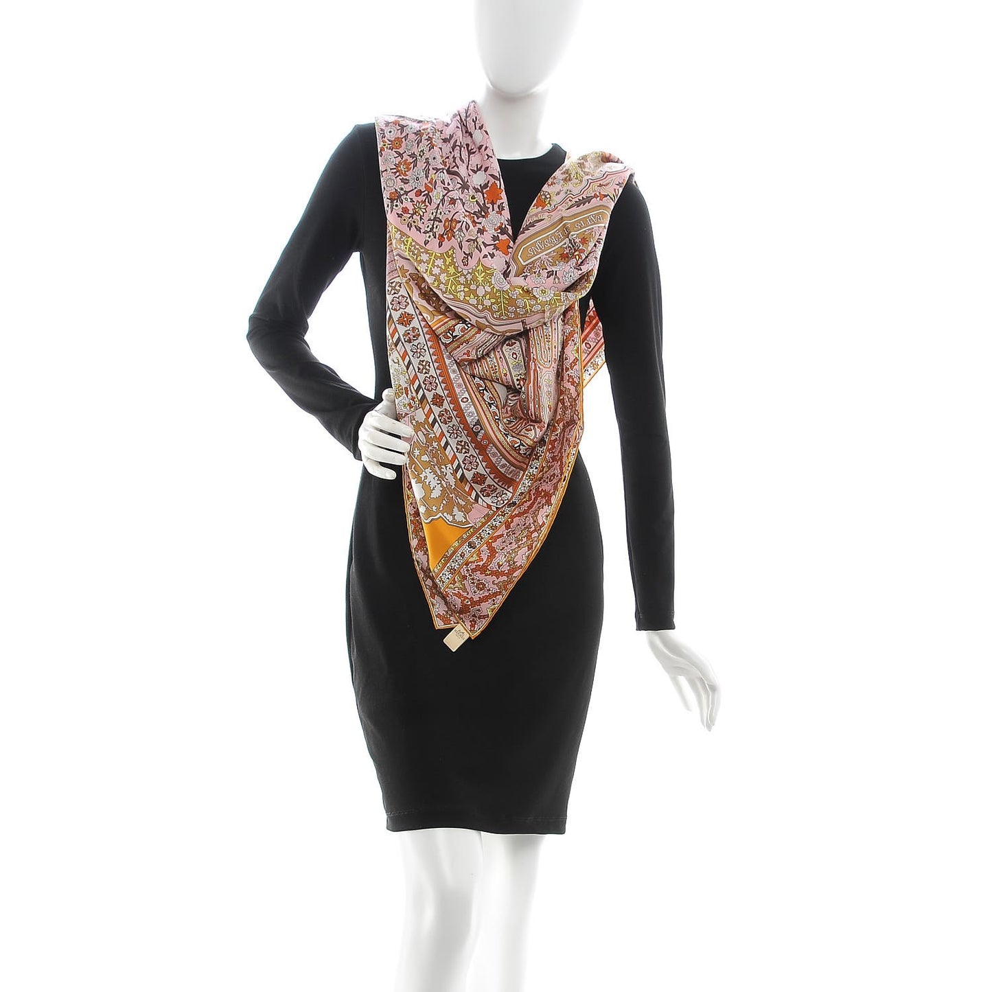 Twill Plume Tapis Persans Scarf 140 Rose Soleil Beige