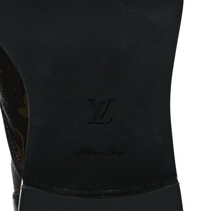 Louis Vuitton Calfskin Monogram Wonderland Flat Ranger Boots 39.5 Black 6 of 8