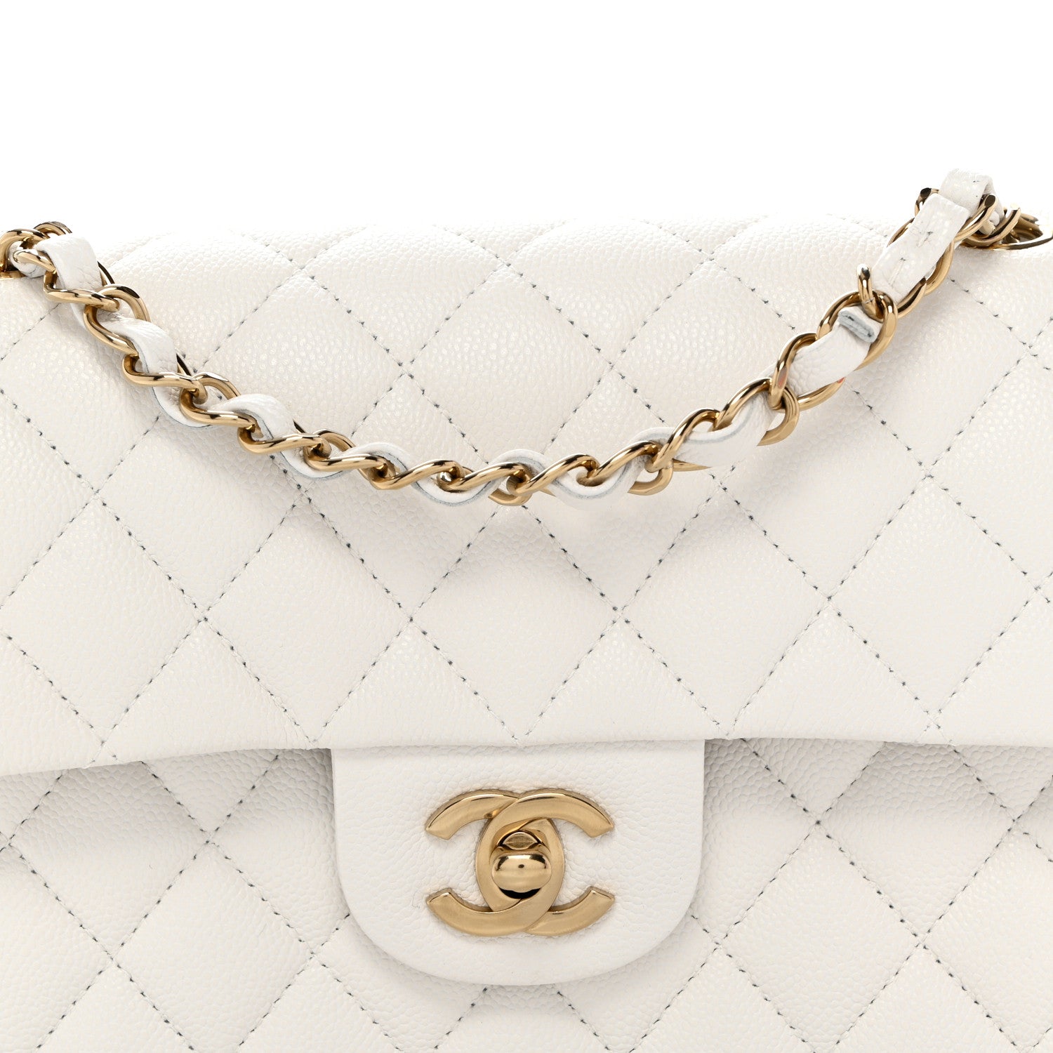 Chanel Caviar Quilted Small Double Flap White 8 of 10