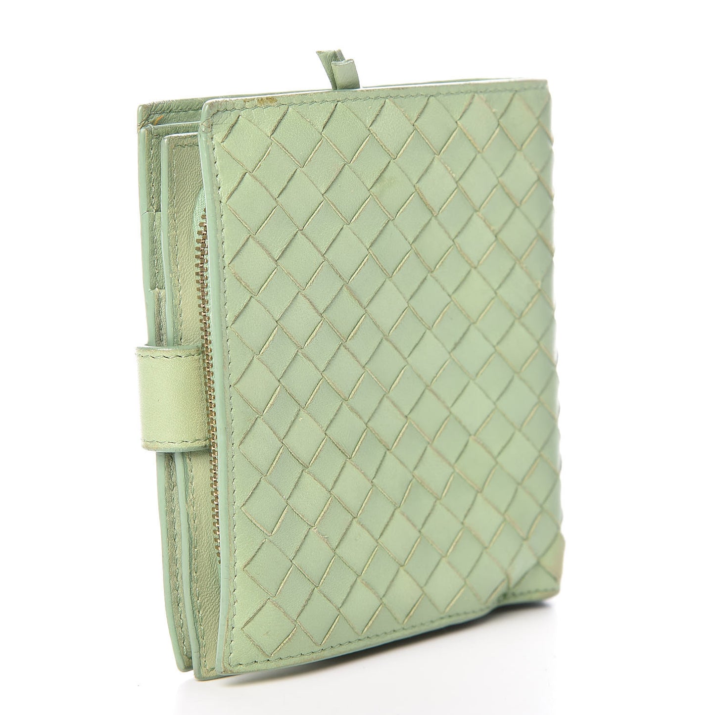 Nappa Intrecciato French Flap Wallet Green