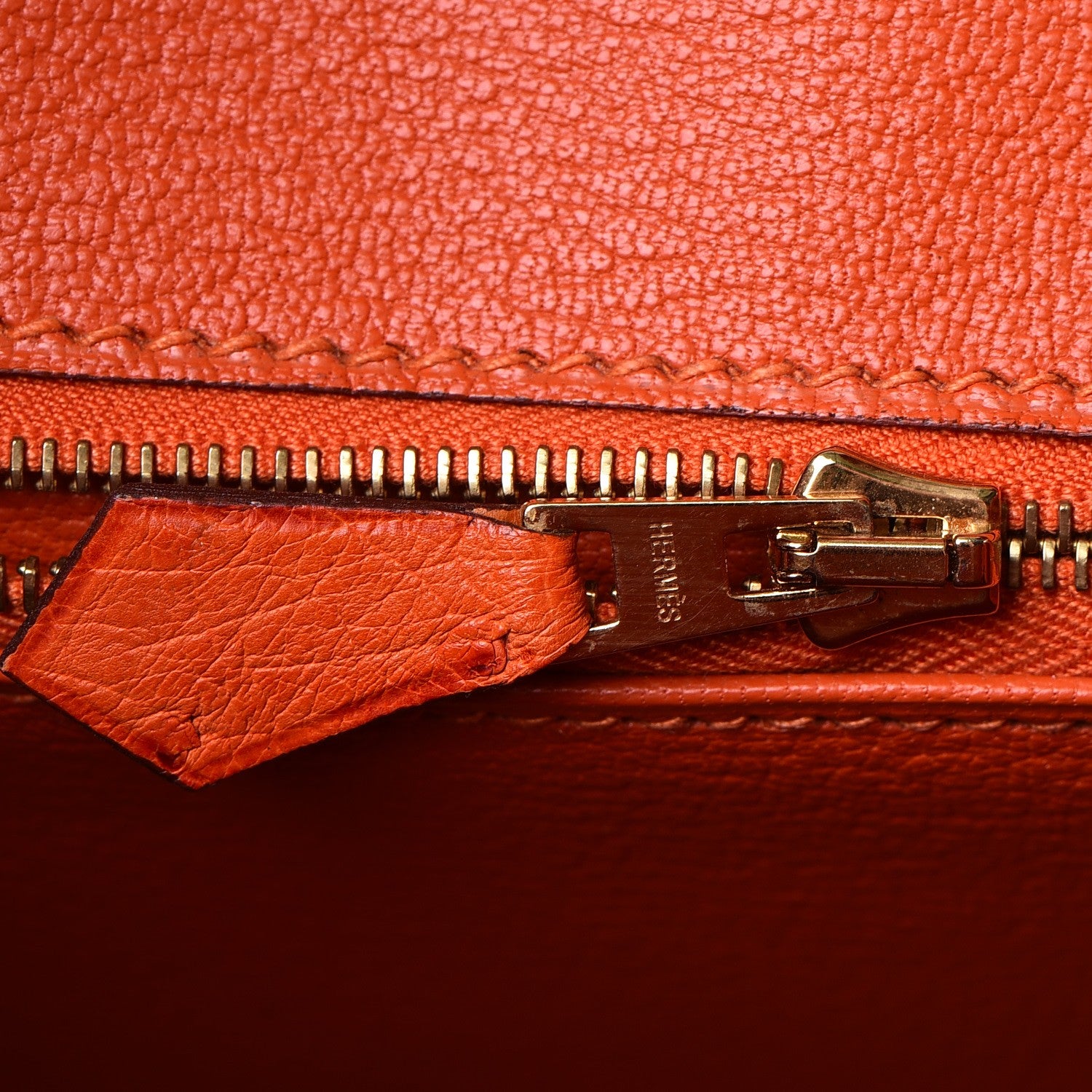 Hermes Ostrich Birkin 30 Orange 18 of 33