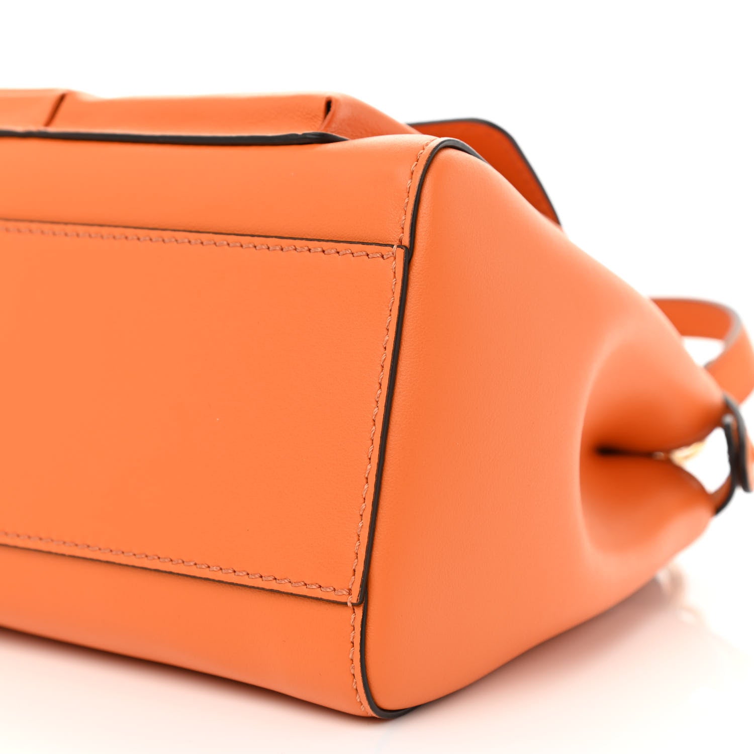 Fendi Vitello Grace Matte Two Pocket Mini Peekaboo Iconic Satchel Aranciata 9 of 9